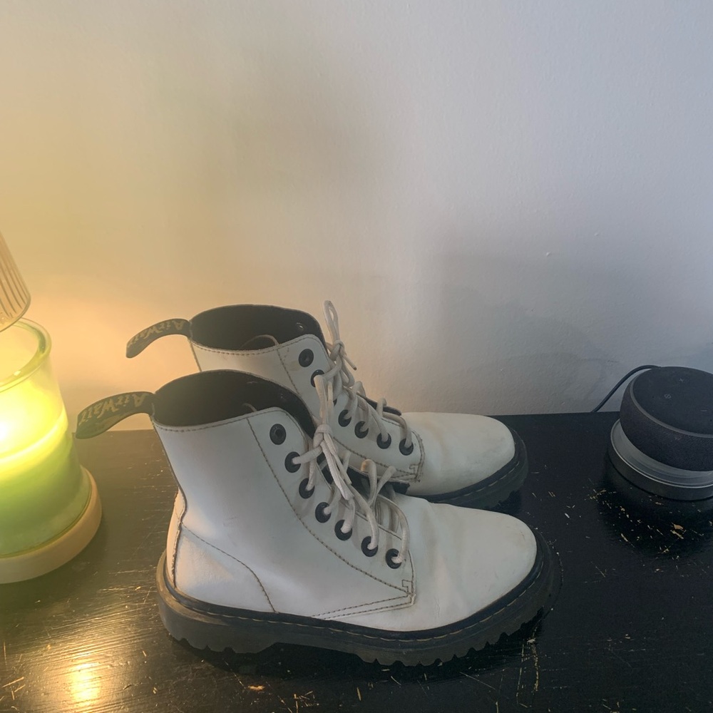 Dr. Martens White  Lace-Up Boots